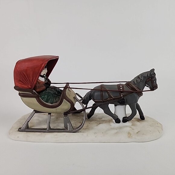 Department 56 Heritage Village "One Horse Open Sleigh" 5982-0 Accesory Vntg - Picture 4 of 8
